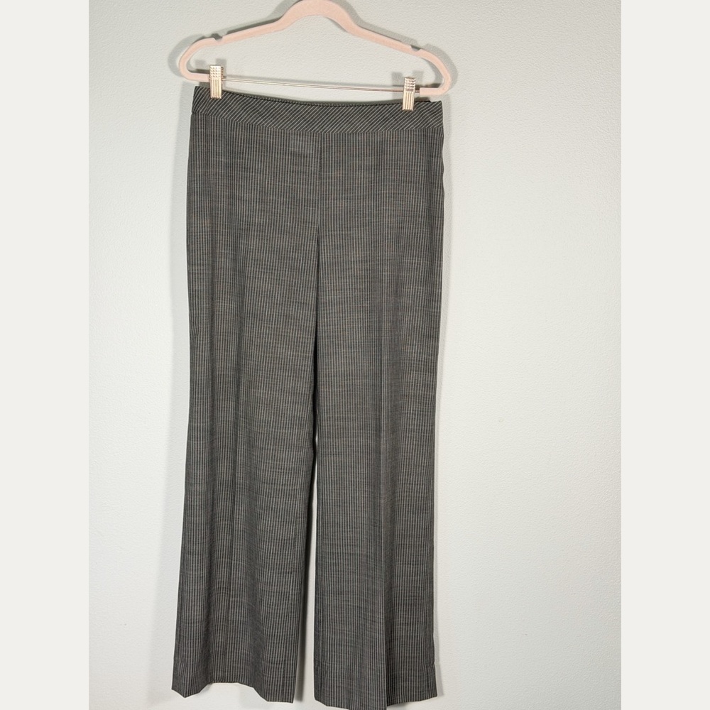 AKRIS Punto Brown Striped 100% Wool Wide Leg Pants US 6